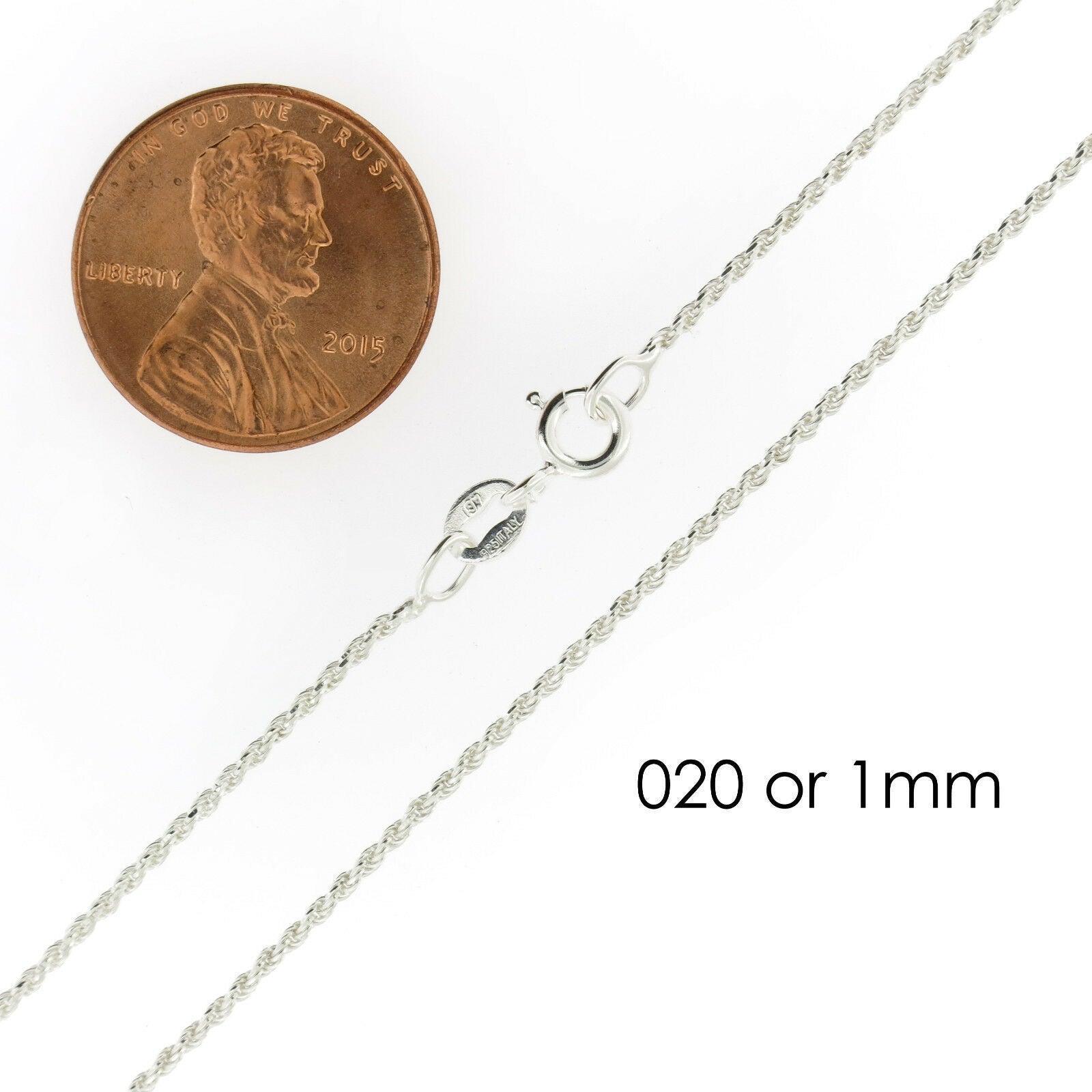 Necklaces for Men and Women Real Solid 925 Sterling Silver Chain Plata Diamond Cut Rope - Jewelry Store by Erik Rayo
