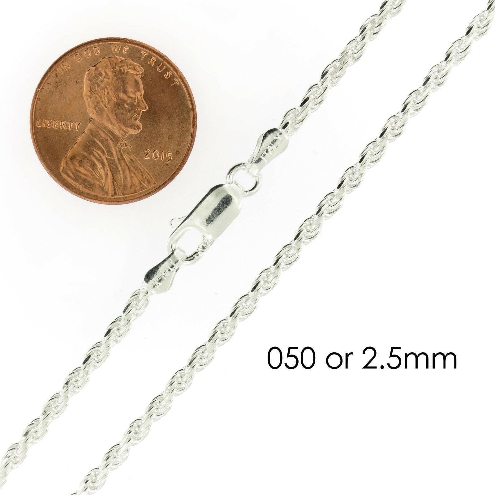Necklaces for Men and Women Real Solid 925 Sterling Silver Chain Plata Diamond Cut Rope - Jewelry Store by Erik Rayo