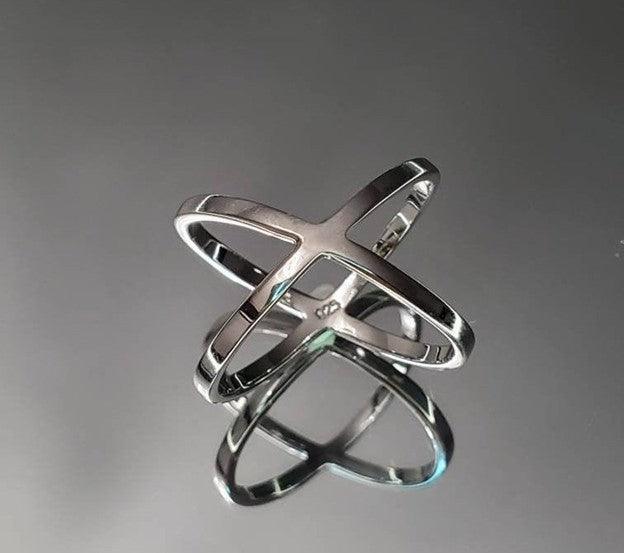 New Stainless Steel Cross X Love Promise Modern Unique Eternity Band Ring Anillo Para Mujer - Jewelry Store by Erik Rayo
