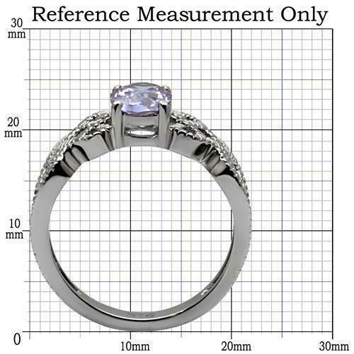 Oval Cut Purple Lavender Stainless Steel Solitaire Amethyst AAA CZ Ring - Jewelry Store by Erik Rayo