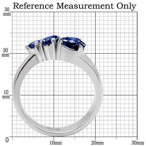 Pear Blue Sapphire CZ Stainless Steel Ring Anillo Para Mujer - Jewelry Store by Erik Rayo