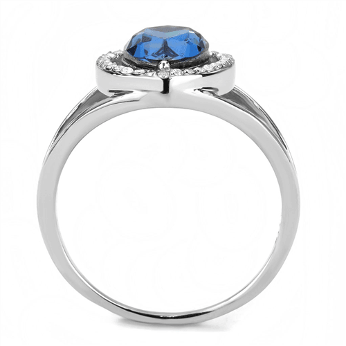 Pear Cut Blue Sapphire Cz Stainless Steel Engagement Cocktail Halo Ring Anillo Para Mujer - Jewelry Store by Erik Rayo
