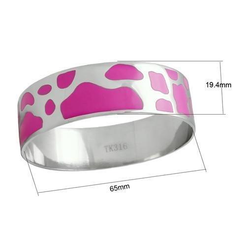 Pink Cow Print Silver Womens Ring Stainless Steel Anillo Plata Para Mujer Acero Inoxidable - Jewelry Store by Erik Rayo