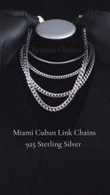 Load and play video in Gallery viewer, 925 Silver Miami Cuban Chains for Men and Women Real Solid Italian 925 Sterling Silver Necklaces
