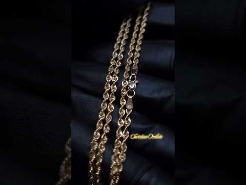 14K Gold Diamond Cut Rope Chains Necklaces For Men Women Kids Children
