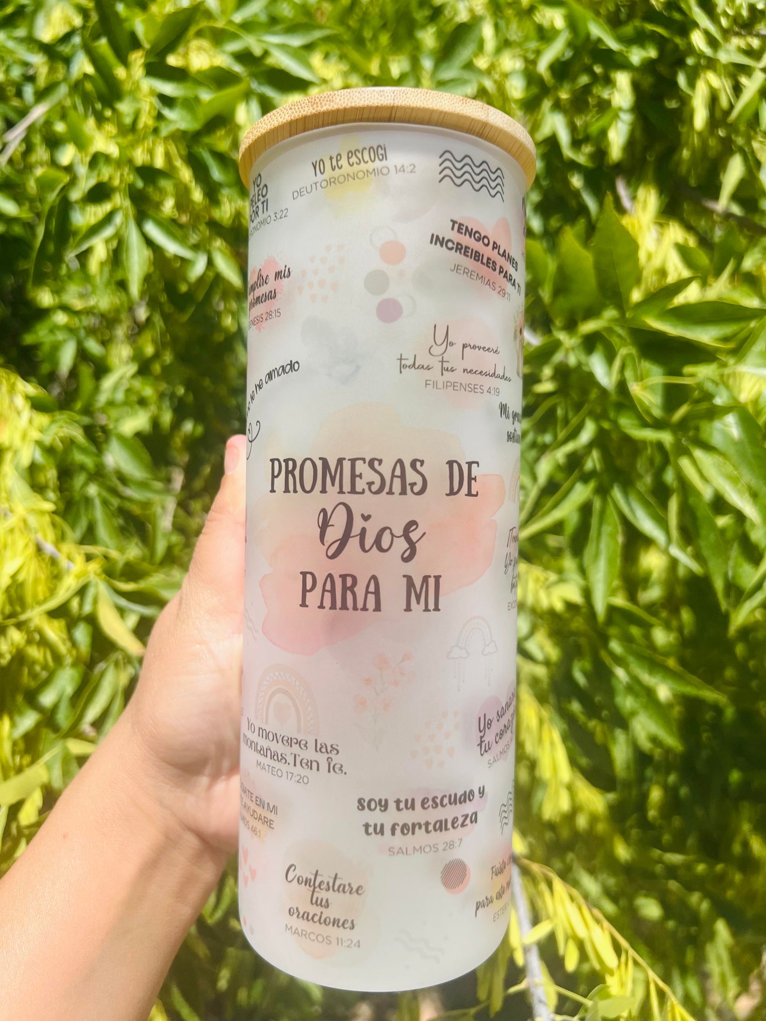 Promesas Frosted glass cup