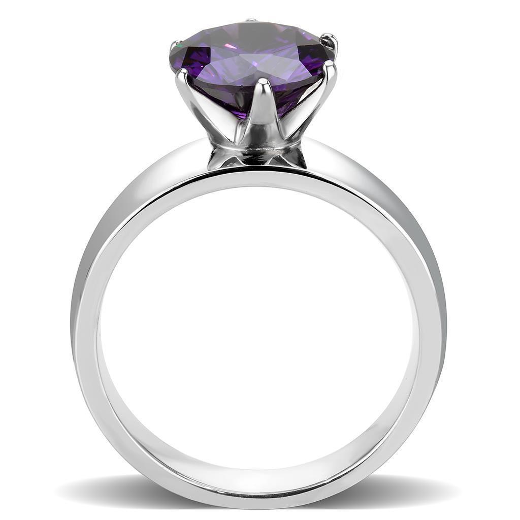 Purple Silver Rings for Women Solitaire Stainless Steel Zircoin Anillo Morado Purpura y Plata Para Mujer Solitario Acero inoxidable - Jewelry Store by Erik Rayo