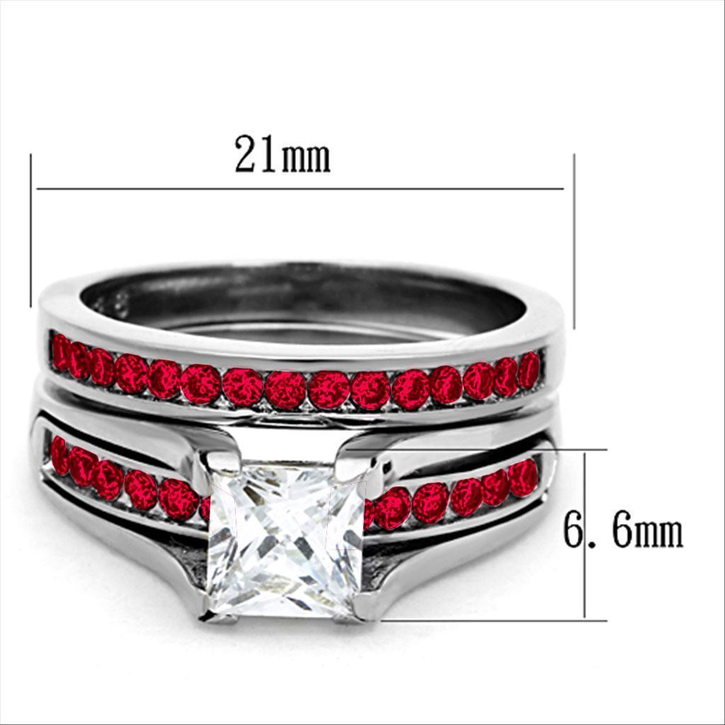 Red Silver Rings for Women Stainless Steel Anillo Rojo Plata Para Mujer Acero Inoxidable - Jewelry Store by Erik Rayo