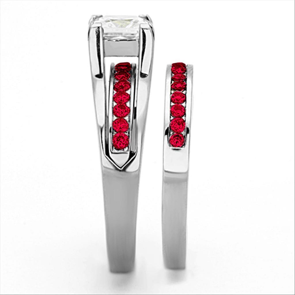 Red Silver Rings for Women Stainless Steel Anillo Rojo Plata Para Mujer Acero Inoxidable - Jewelry Store by Erik Rayo