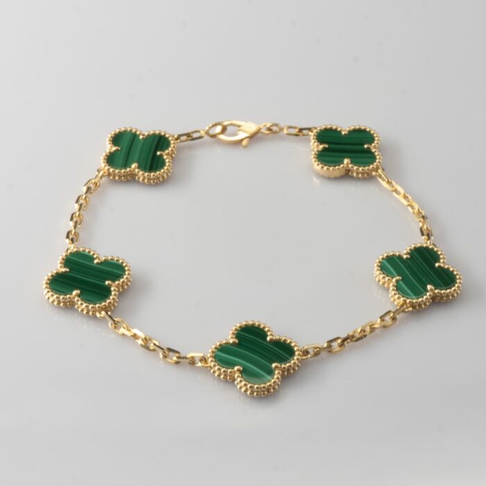 925 Silver Green and Gold Clover Bracelets for Men and Women 6" 7" and 8" Inches Adjustable - Jewelry Store by Erik Rayo