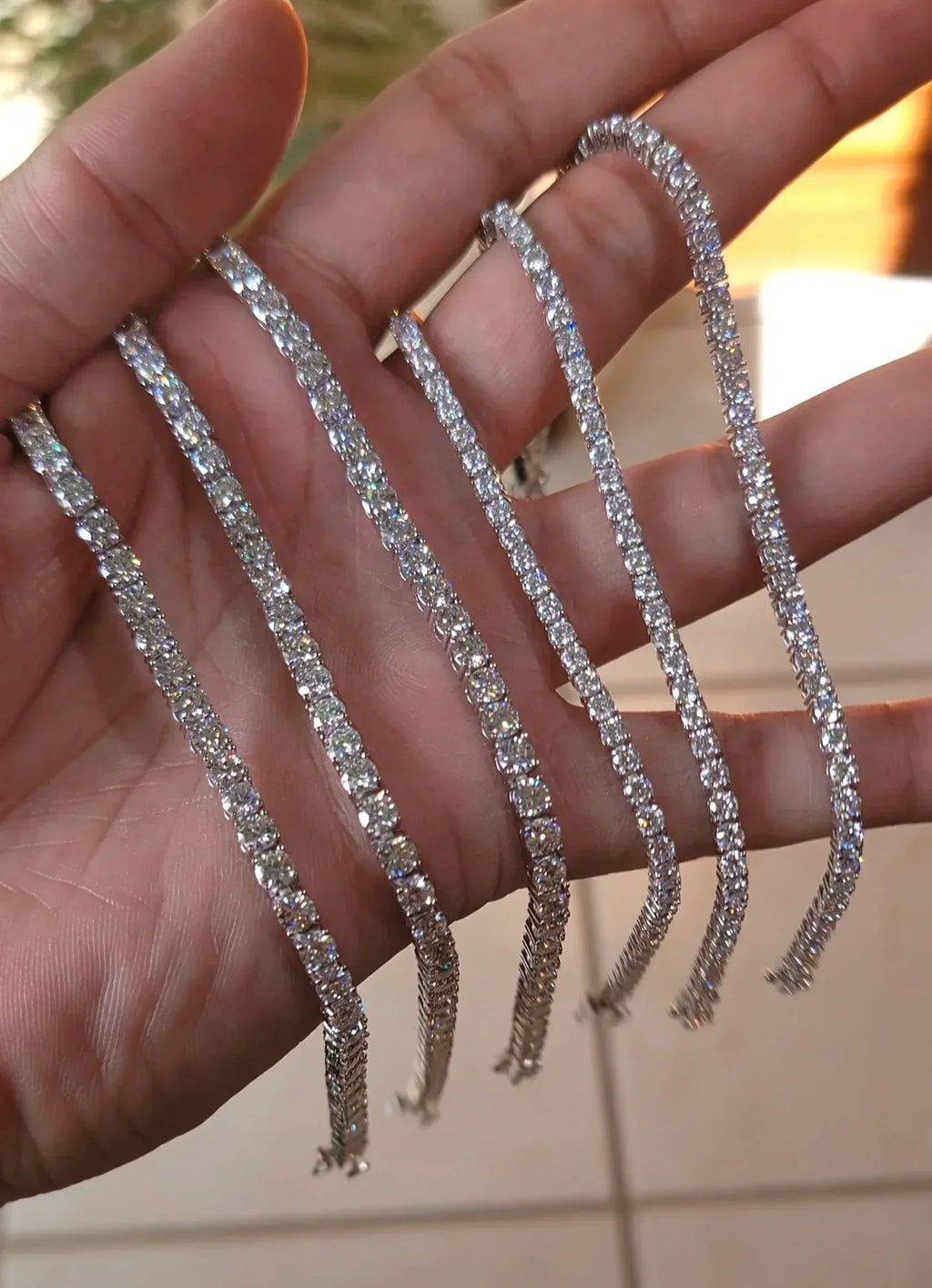 Pulseras de Tenis de Plata de Ley 925 con Moissanita y Certificado GRA Para Hombre y Mujer - Jewelry Store by Erik Rayo