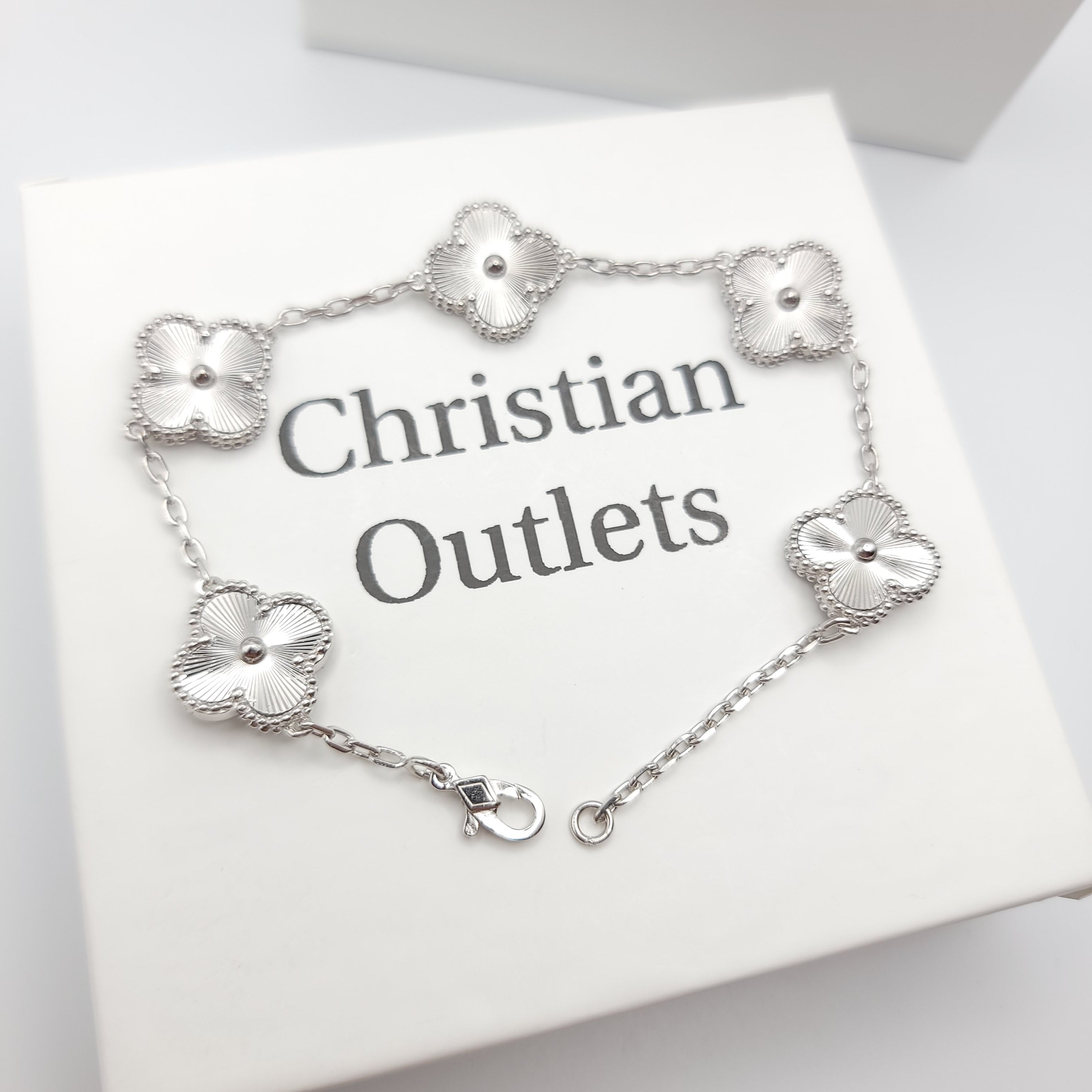 925 Silver All Silver Clover Bracelets for Men and Women 6" 7" and 8" Inches Adjustable - Jewelry Store by Erik Rayo
