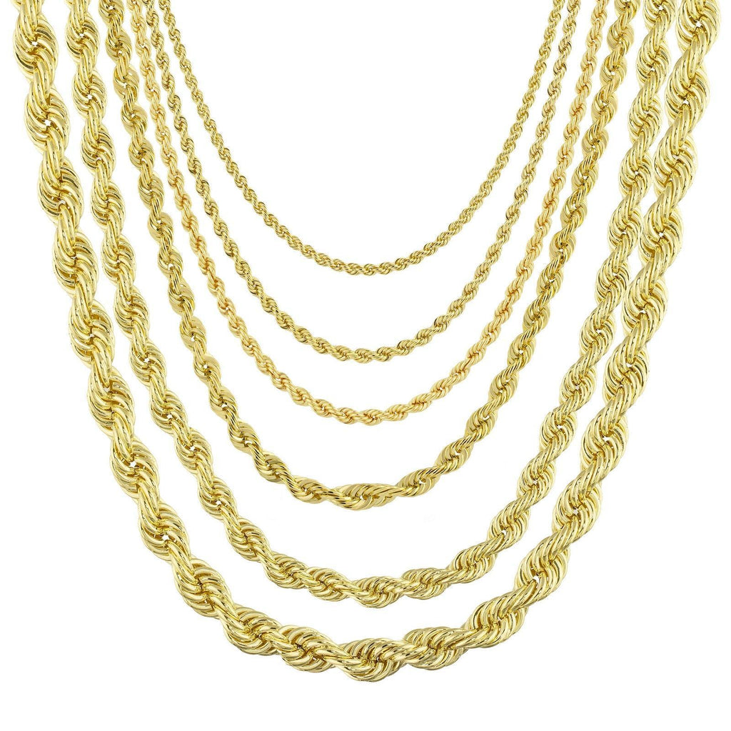 Rope Chain Necklace for Men Women and Stainless Steel in Gold - Jewelry Store by Erik Rayo