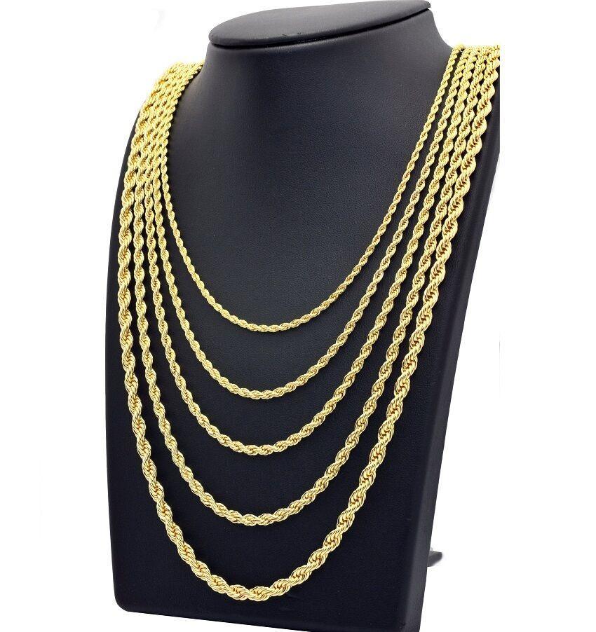 Rope Chain Necklace for Men Women and Kids Stainless Steel in Gold - Jewelry Store by Erik Rayo