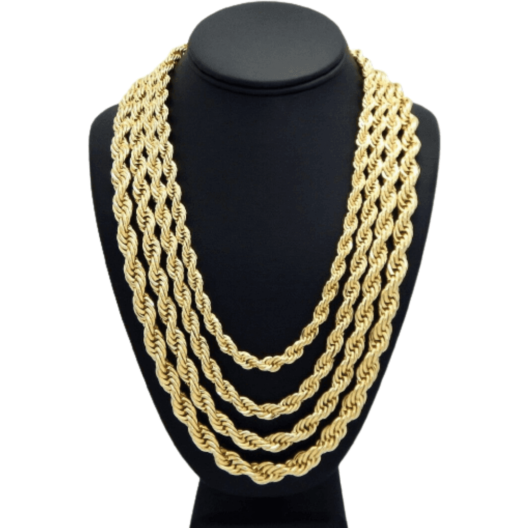 Rope Chain Necklaces for Men Women and Kids Stainless Steel in Gold - Jewelry Store by Erik Rayo