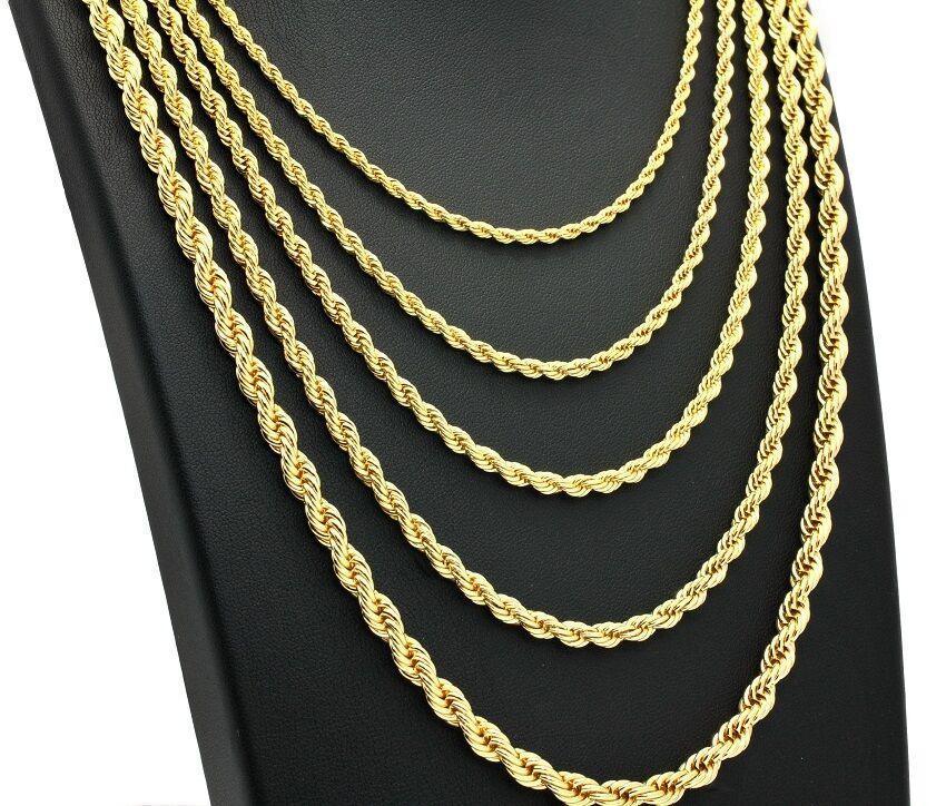 Rope Chain Necklaces for Men Women and Kids Stainless Steel in Gold - Jewelry Store by Erik Rayo