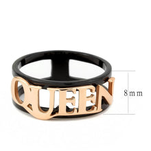 Load image into Gallery viewer, Rose Gold Black Womens Ring Queen Anillo Para Mujer y Ninos Unisex Kids 316L Stainless Steel Ring Colmar - Jewelry Store by Erik Rayo
