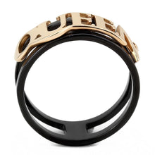 Load image into Gallery viewer, Rose Gold Black Womens Ring Queen Anillo Para Mujer y Ninos Unisex Kids 316L Stainless Steel Ring Colmar - Jewelry Store by Erik Rayo
