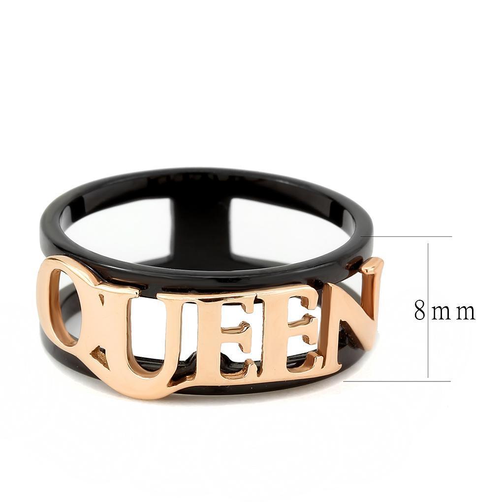 Rose Gold Black Rings for Women Queen Anillo Para Mujer Stainless Steel Ring Colmar - Jewelry Store by Erik Rayo