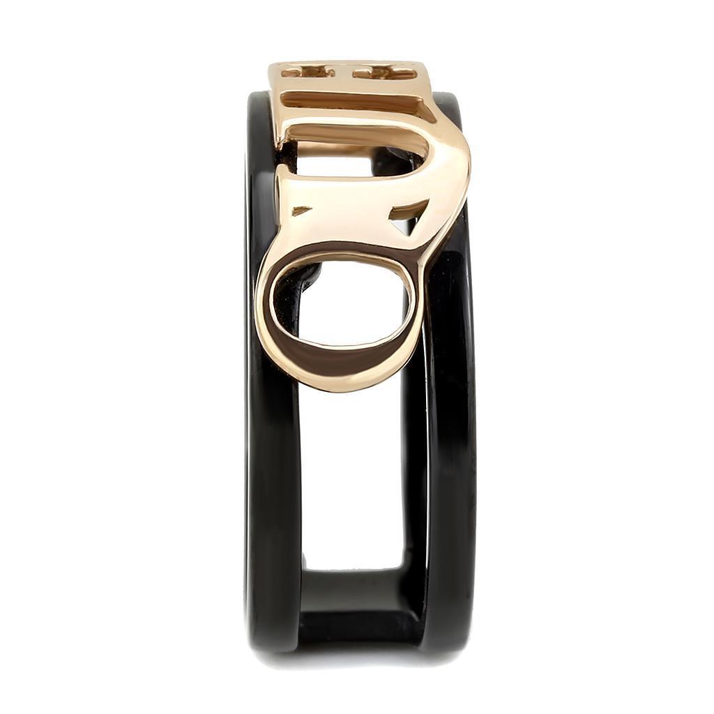 Rose Gold Black Rings for Women Queen Anillo Para Mujer Stainless Steel Ring Colmar - Jewelry Store by Erik Rayo