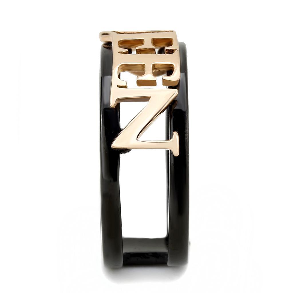 Rose Gold Black Rings for Women Queen Anillo Para Mujer Stainless Steel Ring Colmar - Jewelry Store by Erik Rayo