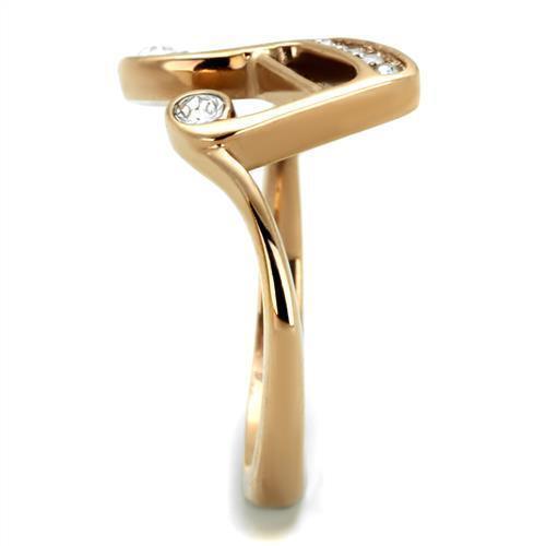 Rose Gold EP Stainless Steel Pink Crystal Musical Music Note Fashion Ring Anillo Para Mujer - Jewelry Store by Erik Rayo
