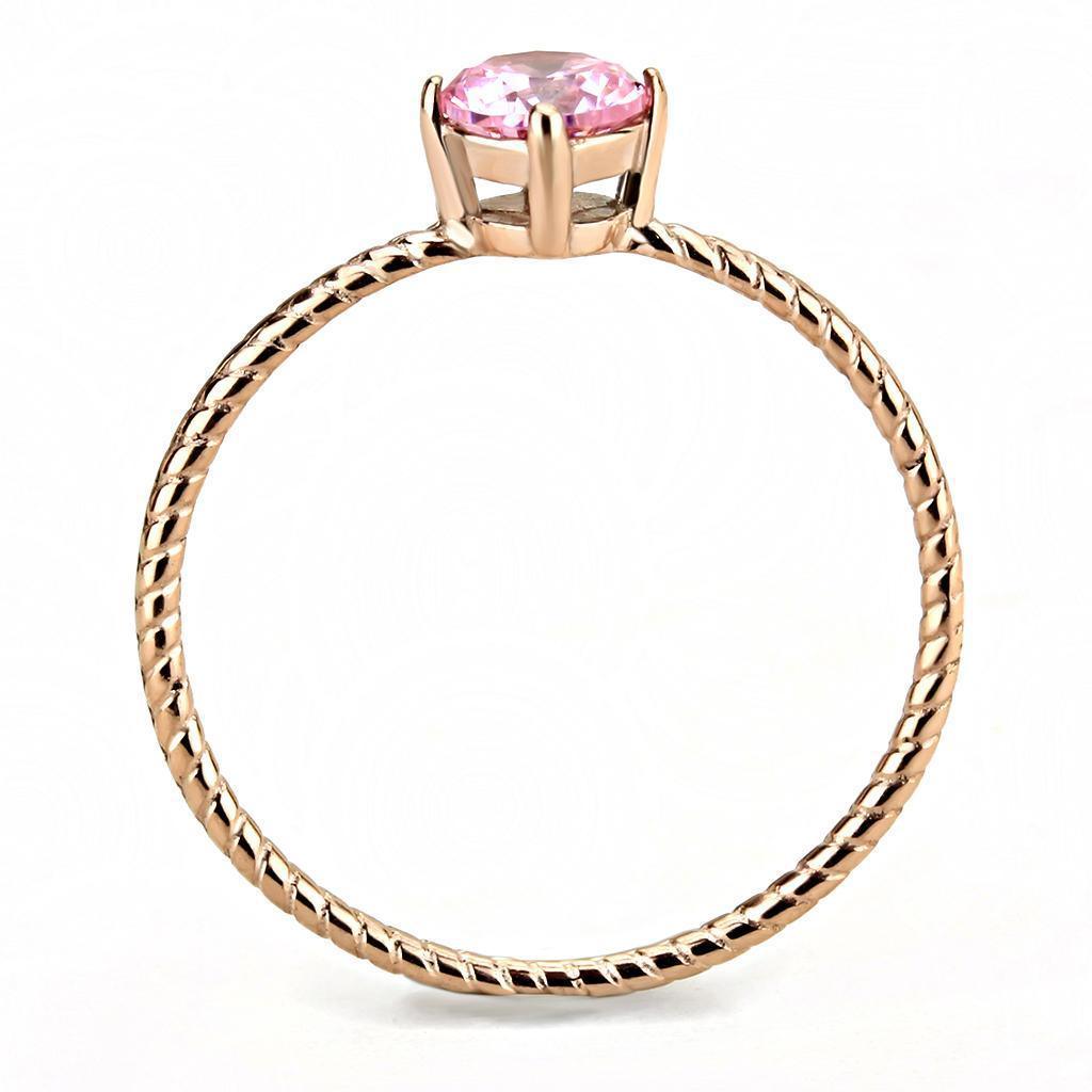 Rose Gold Womens Ring Anillo Para Mujer 316L Stainless Steel Ring with AAA Grade CZ in Rose - Jewelry Store by Erik Rayo