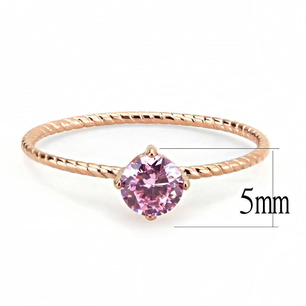 Rose Gold Rings for Women Anillo Para Mujer Stainless Steel Ring with AAA Grade CZ in Rose - Jewelry Store by Erik Rayo