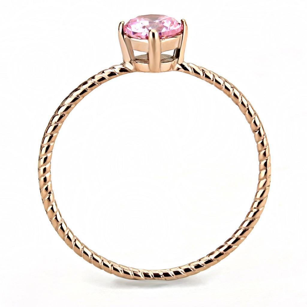 Rose Gold Rings for Women Anillo Para Mujer Stainless Steel Ring with AAA Grade CZ in Rose - Jewelry Store by Erik Rayo