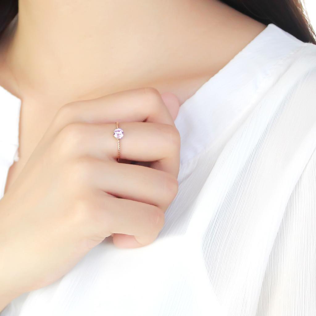 Rose Gold Rings for Women Anillo Para Mujer Stainless Steel Ring with AAA Grade CZ in Rose - Jewelry Store by Erik Rayo