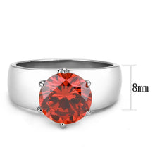 Load image into Gallery viewer, Ruby Red Silver Womens Ring Solitaire Stainless Steel Zircoin Anillo Rojo y Plata Para Mujer Solitario Acero Inoxidable - Jewelry Store by Erik Rayo

