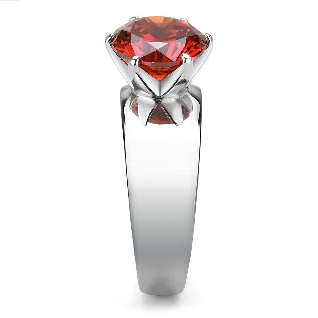 Ruby Red Silver Rings for Women Solitaire Stainless Steel Zircoin Anillo RojoPlata Para Mujer Solitario Acero Inoxidable - Jewelry Store by Erik Rayo