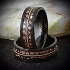 Meteorite Guitar String Wedding Band Ring for Men Black Tungsten Carbide Engagement Ring