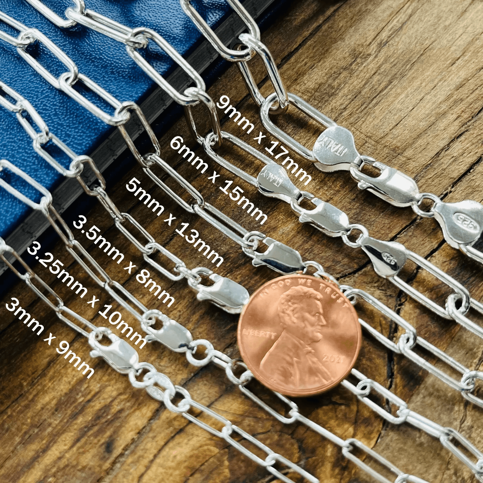 925 Silver Paper Clip Chain for Men and Women Real Solid Italian 925 Sterling Silver Necklaces - Jewelry Store by Erik Rayo