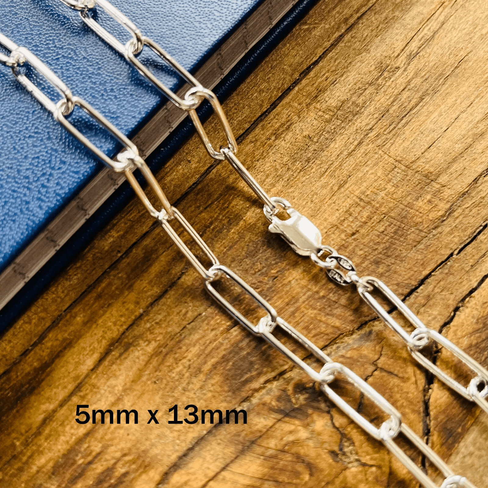 925 Silver Paper Clip Chain for Men and Women Real Solid Italian 925 Sterling Silver Necklaces - Jewelry Store by Erik Rayo