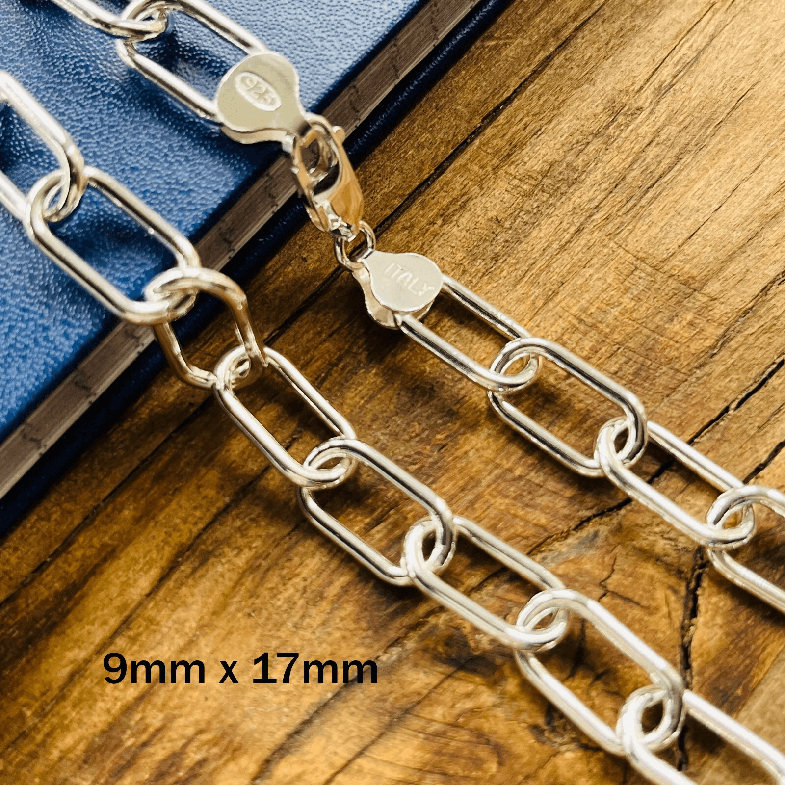 925 Silver Paper Clip Chain for Men and Women Real Solid Italian 925 Sterling Silver Necklaces - Jewelry Store by Erik Rayo