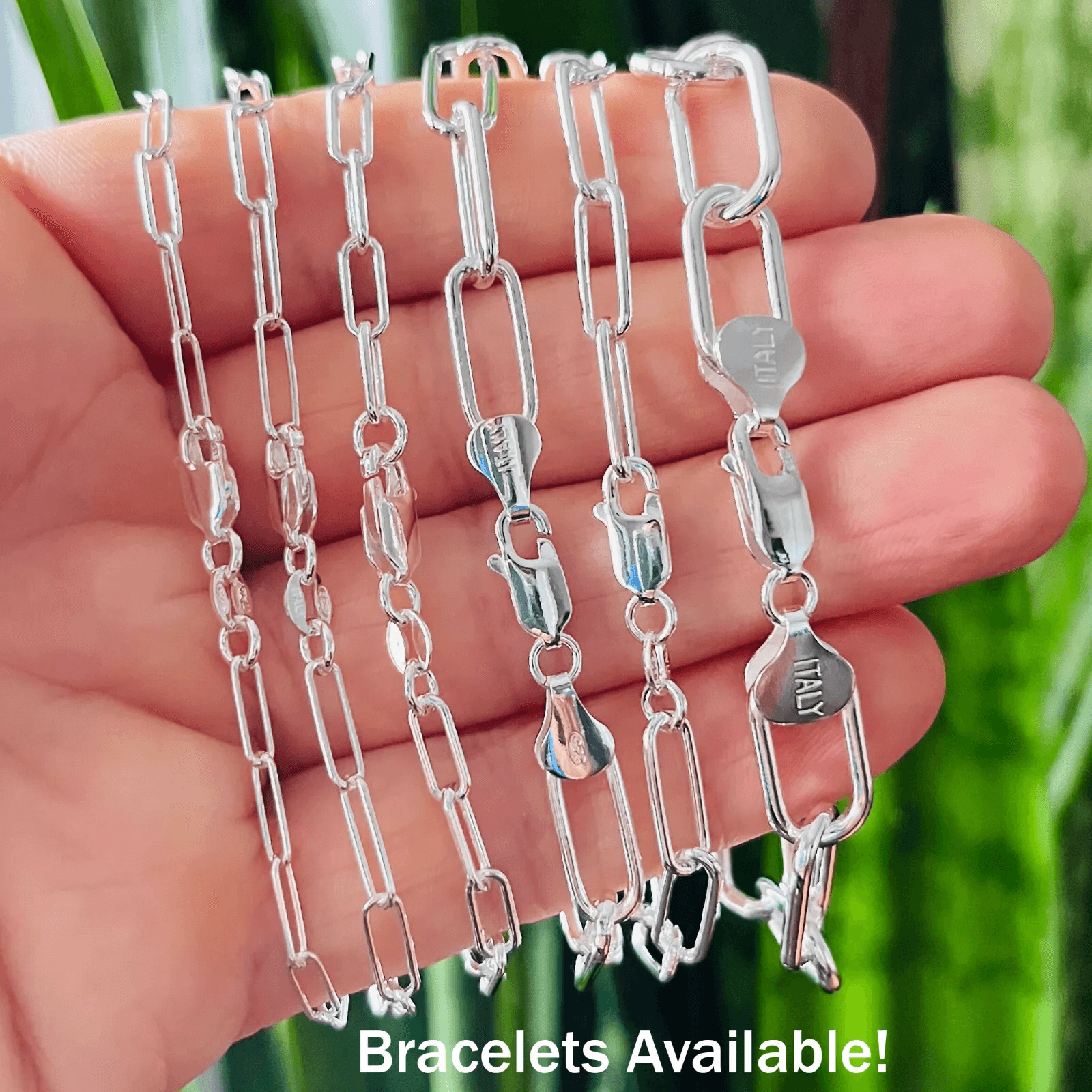 925 Silver Paper Clip Chain for Men and Women Real Solid Italian 925 Sterling Silver Necklaces - Jewelry Store by Erik Rayo