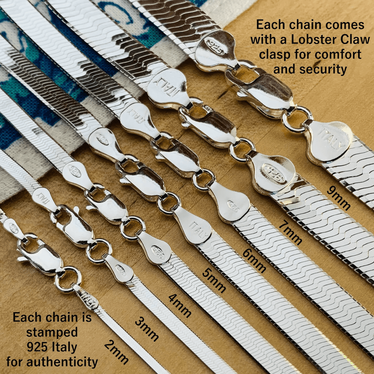 925 Silver Herringbone Necklace Chains for Men and Women 925 Sterling Silver - Jewelry Store by Erik Rayo