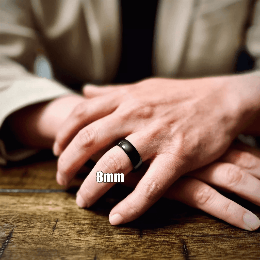 Men's Wedding Band Rings - 10mm Black Polished Tungsten Carbide Classic Wedding Rings for Men and Women - Jewelry Store by Erik Rayo