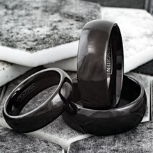 Load image into Gallery viewer, Men&#39;s Wedding Band Rings - 6mm Black Polished Tungsten Carbide Classic Wedding Rings for Men and Women
