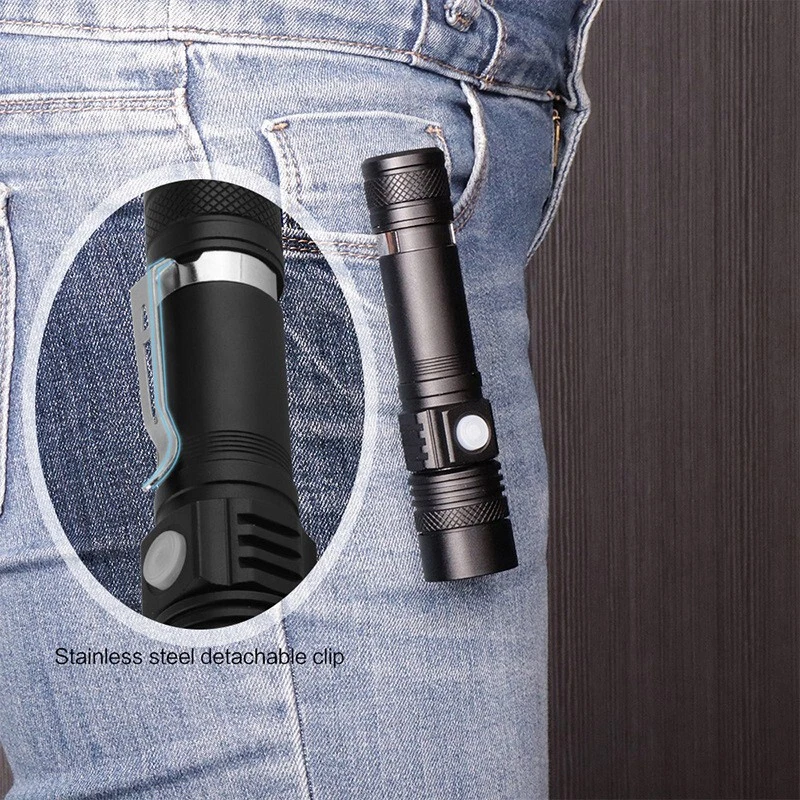 Rechargeable 990000LM LED Flashlight Tactical Police Super Bright Torch Zoomable