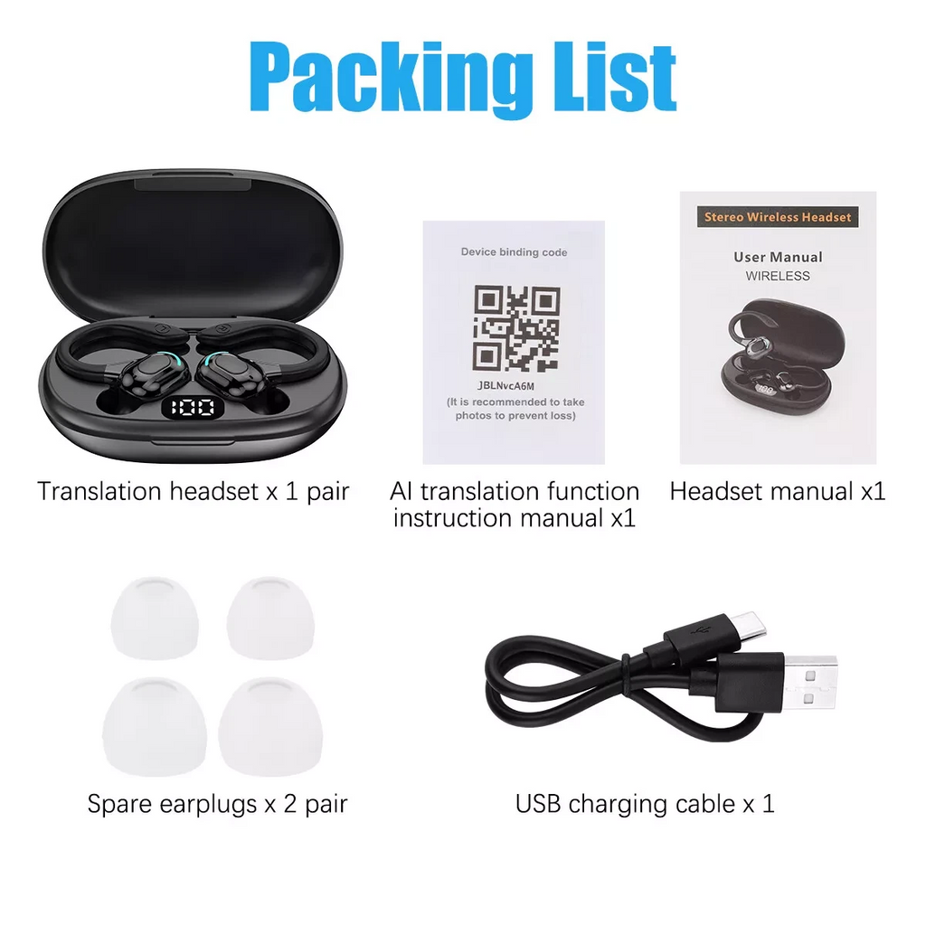 Translator Earbuds 144 Languages Real Time Online/OffLine Translation Earphones