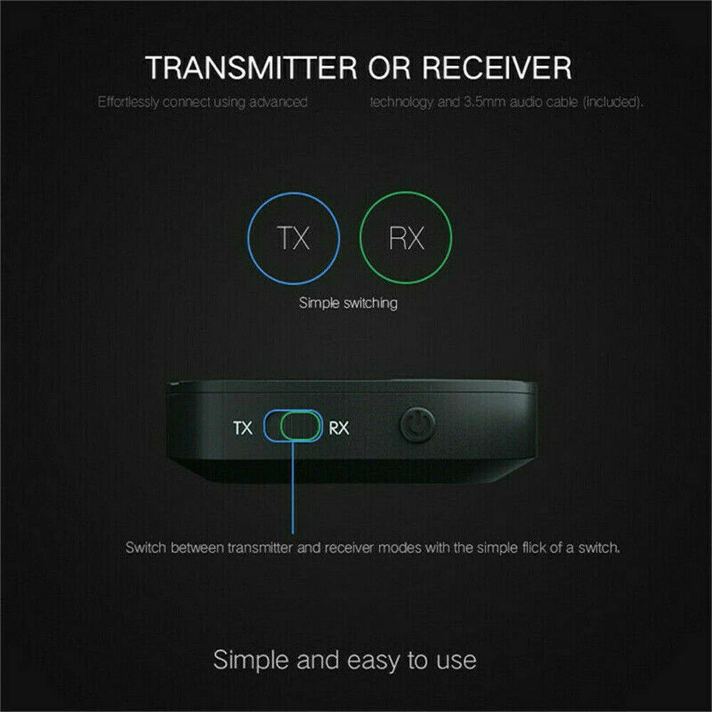 2in1 Bluetooth Transmitter Receiver Wireless Adapter TV Home Stereo A2DP Audio