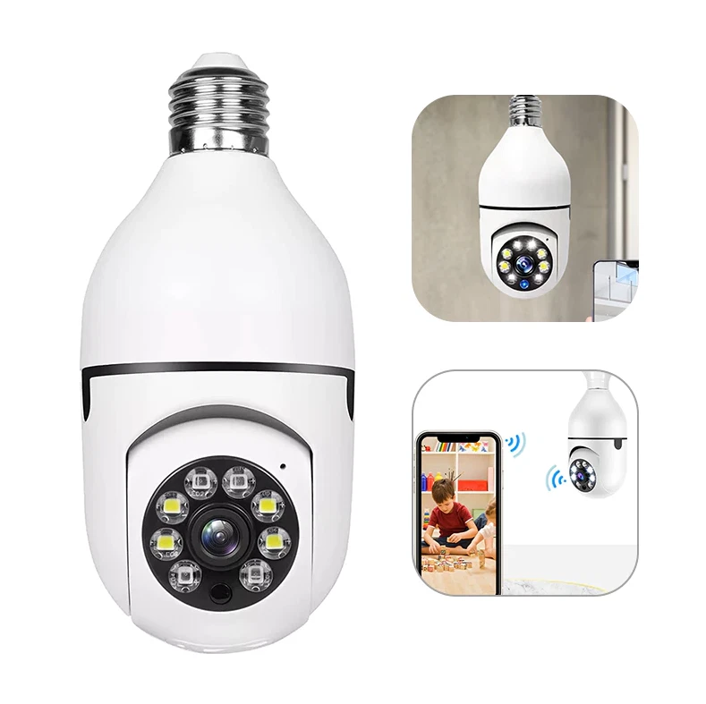 Light Bulb Camera 360° 1080P IP E27 Wi-Fi IR Night Smart Home Wireless Security