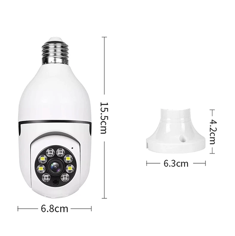 Light Bulb Camera 360° 1080P IP E27 Wi-Fi IR Night Smart Home Wireless Security