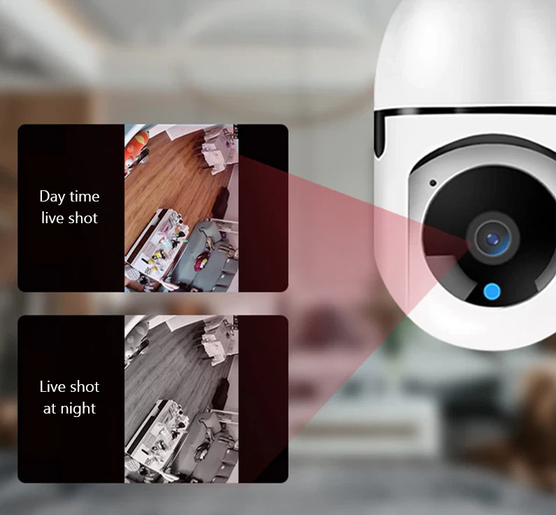 Light Bulb Camera 360° 1080P IP E27 Wi-Fi IR Night Smart Home Wireless Security