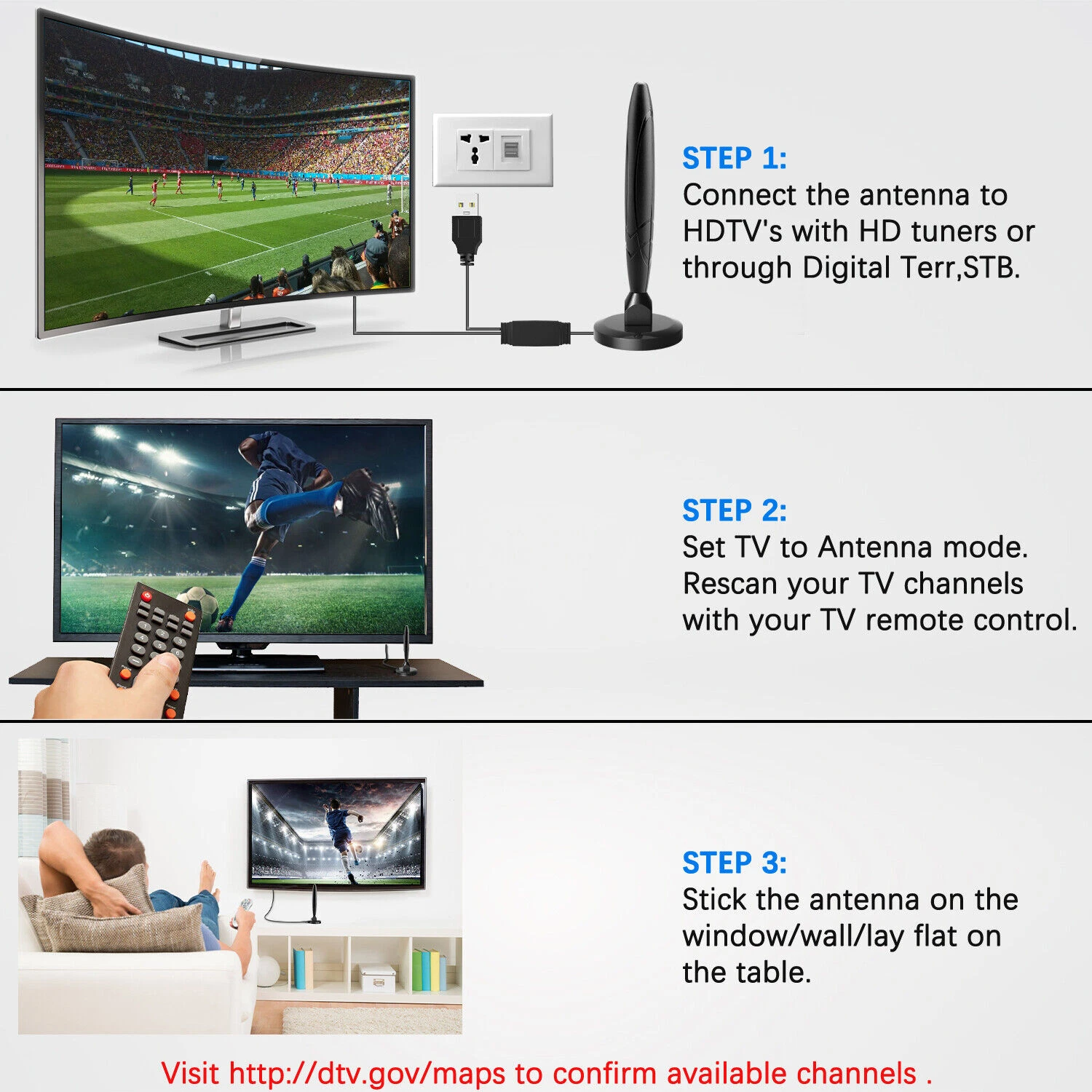 TV Antenna 5600 Miles HDTV Amplified Digital 4K 1080P Long Range Indoor Upgraded