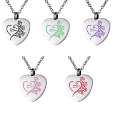 Load image into Gallery viewer, Cremation Urn Necklace Heart Ash Holder Keepsake Memorial Always in My Heart
