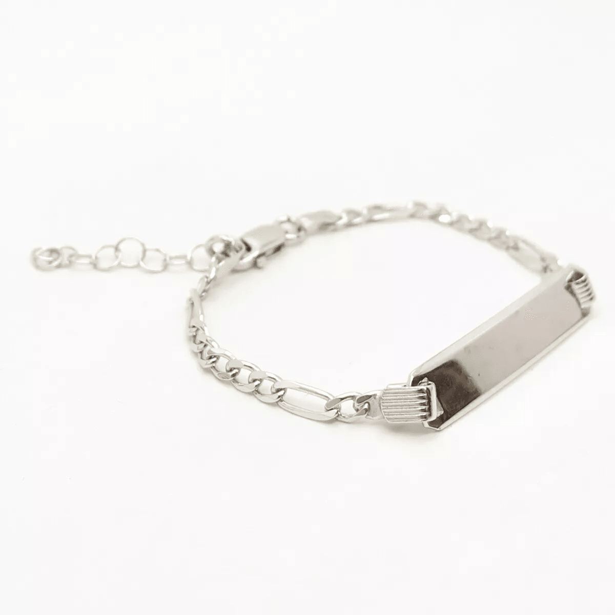 Children€™s 925 Sterling Silver Figaro ID Bracelet €“ Personalized Engraving | Made in Italy €“ Adjustable Length - Jewelry Store by Erik Rayo