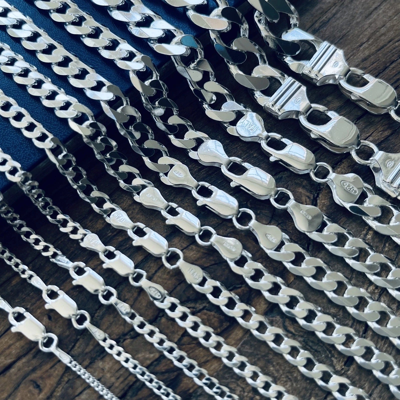 925 Sterling Silver Bracelets Cuban Curb Link for Men and Women